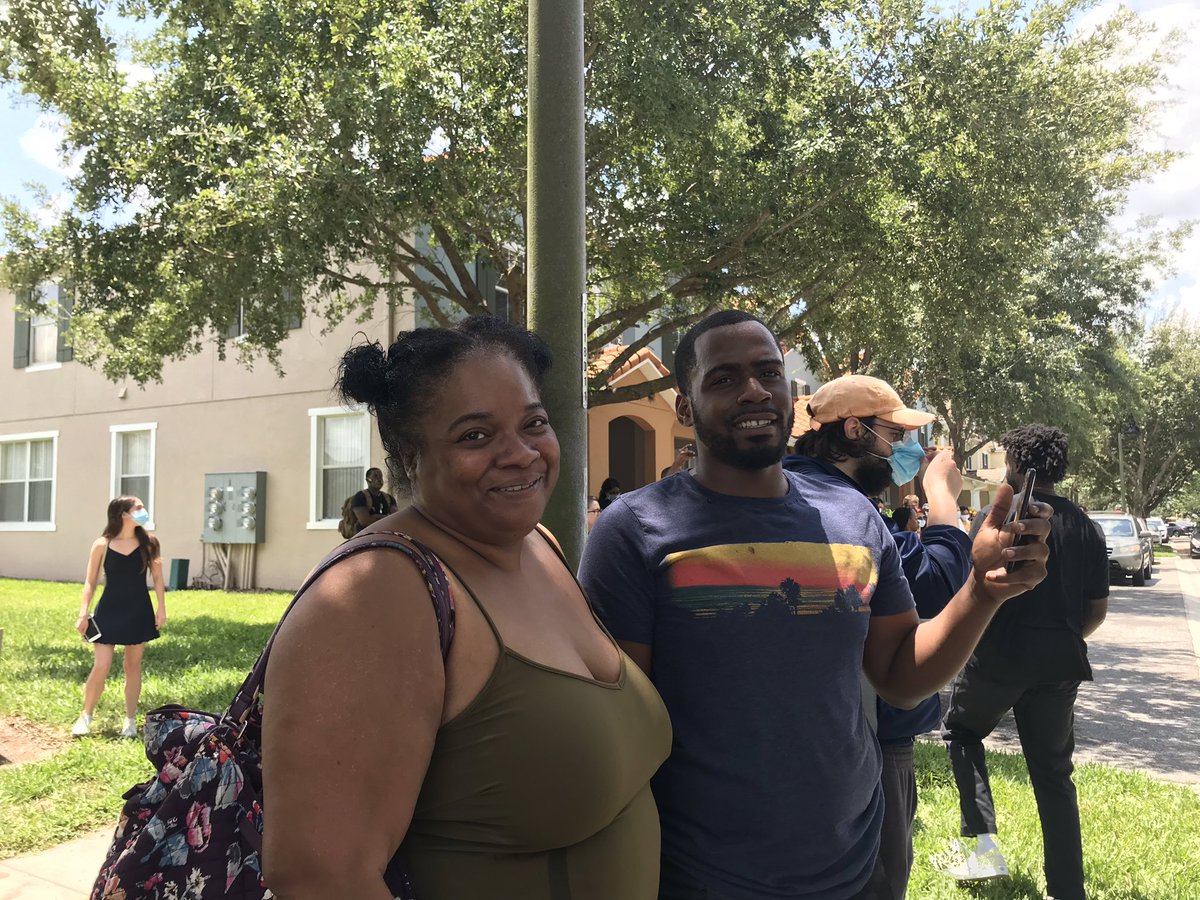 Candace Hopkins made the drive to Windermere from downtown Orlando to release some of her pent up energy about  #GeorgeFloyd. She’s glad she did. “I just felt, me being a part of something, being able to confront that type of evil... I just feel a lot better.”(Pic w her son)