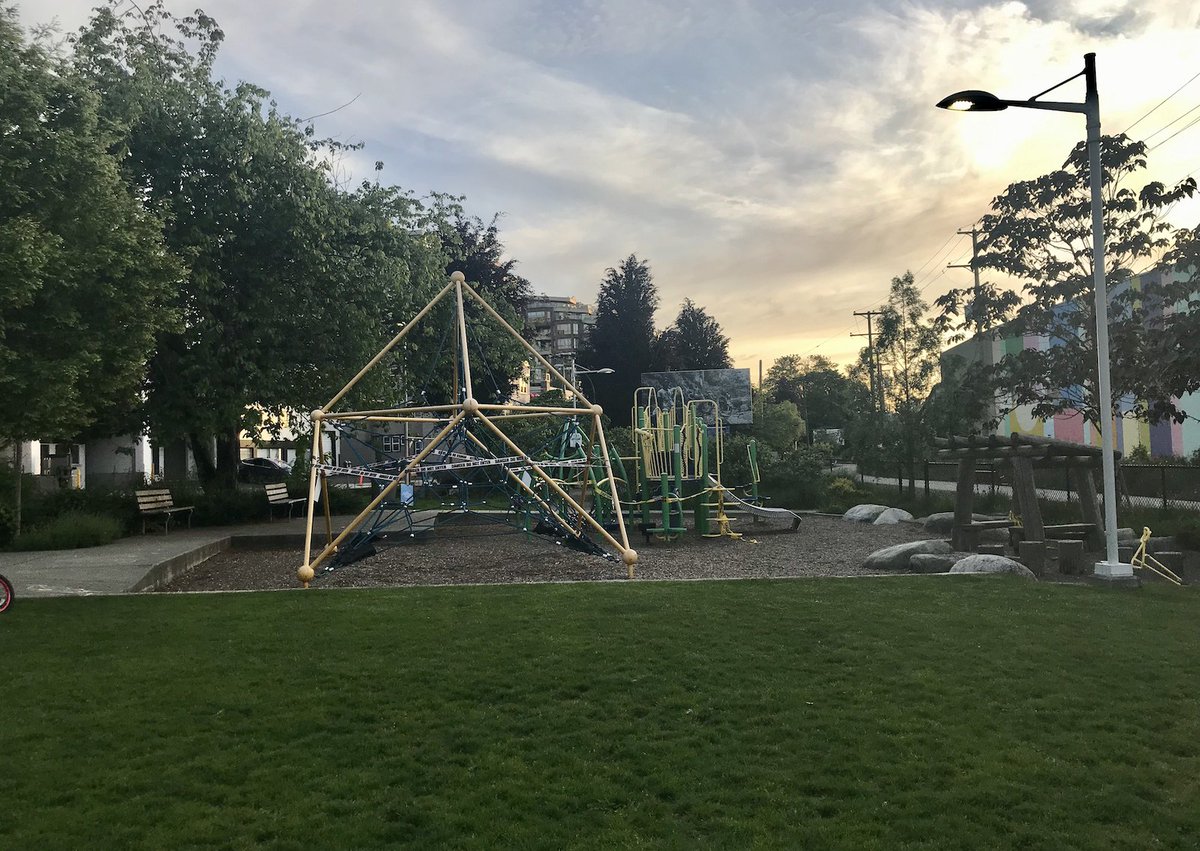 2. UNTITLED 6TH AND FIR PARK - One of the city's newest parks, very well designed for a small space- Kids have a fun playground with great shapes/colour scheme, adults have a nice lawn and Beaucoup Bakery next door- integrated into the area beautifully- needs a name!