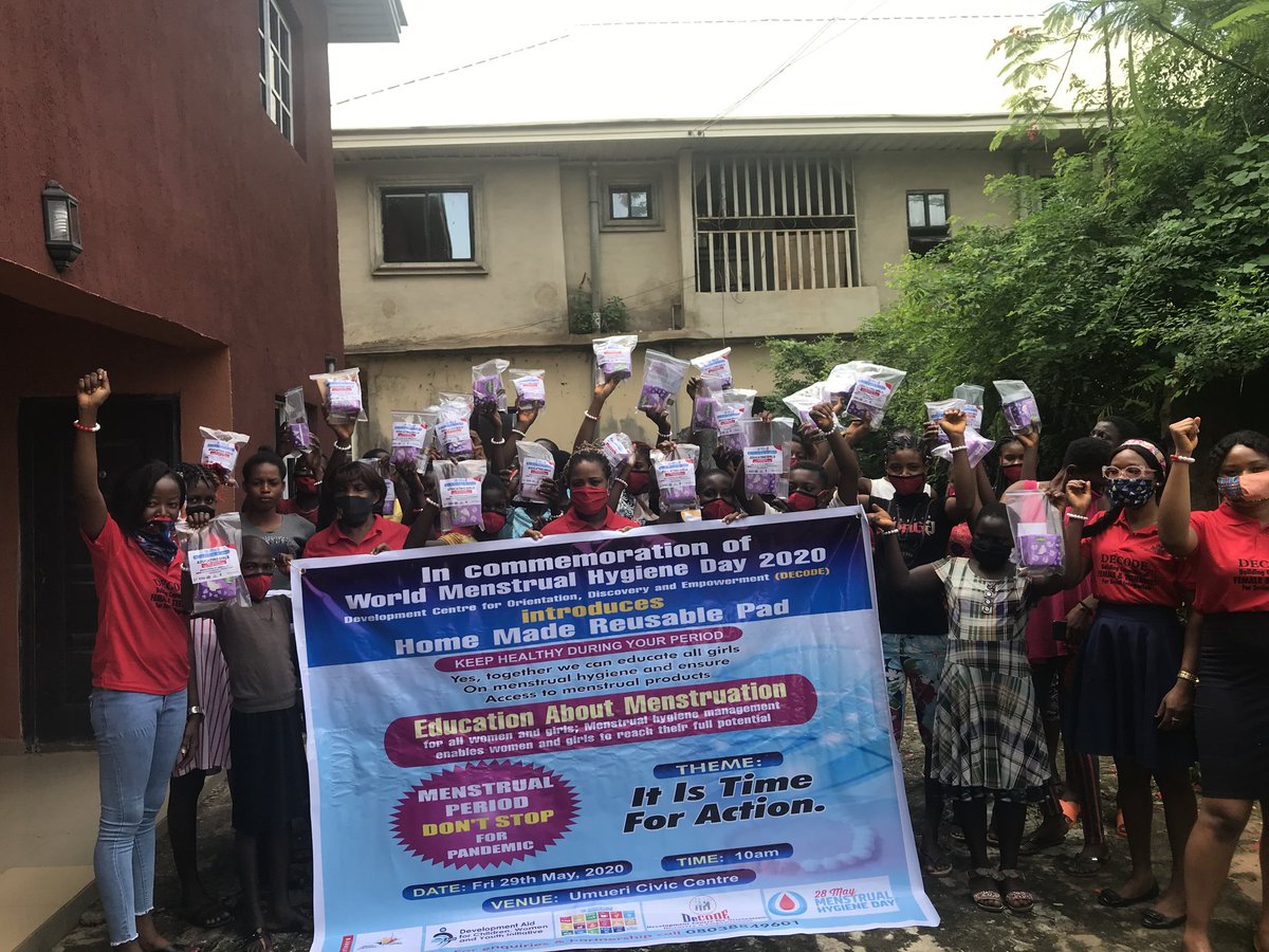 decodenigeria's tweet photo. #MenstrualHygieneDay2020 we proudly showed our menstrual bracelet, introduced #reusable pad and advocate for #padsmustbecheap #padsforfreenotforsale https://t.co/v22bxTvCVO