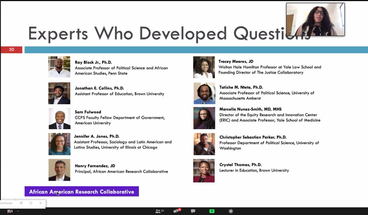 realMABarreto's tweet photo. Fantastic presentation #VirtualPRIEC by @UNMSocialPolicy #BrookeAbrams & @rayblock1 on how black folks are being impacted by #COVID19 from recent @AfAmResearch poll. Research finds massive economic impact to black Americans, however blacks remain committed to civic participation https://t.co/CSxLUqWPEY