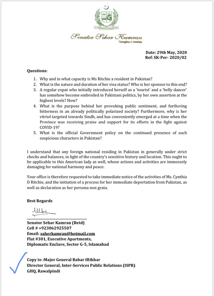 SeharKamran's tweet photo. Self Explanatory Letters sent to DGISI, DGISPR @OfficialDGISPR 
Secretary Foreign Affairs @ForeignOfficePk 
DGFIA Mr Wajid Zia
Chairman Senate Standing Committee on Interior @SenRehmanMalik 
Chairman Senate Standing Committee on Foreign Affairs @Mushahid https://t.co/uailfxP82t
