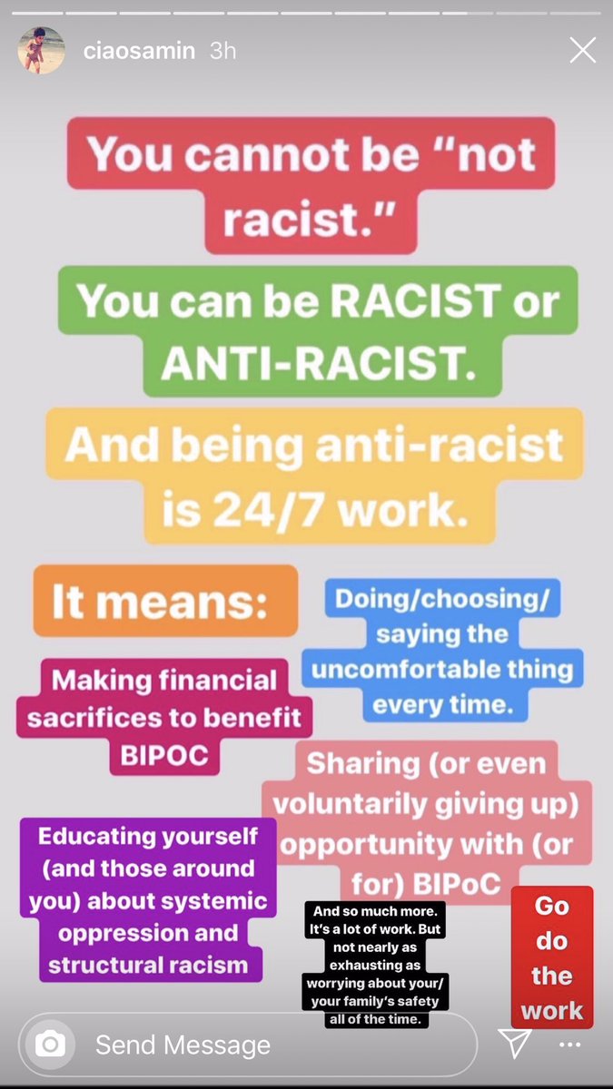 And if reading feels like not enough (it is not) how about you ask yourself what are you doing TODAY to be an anti-racist cc-  @CiaoSamin