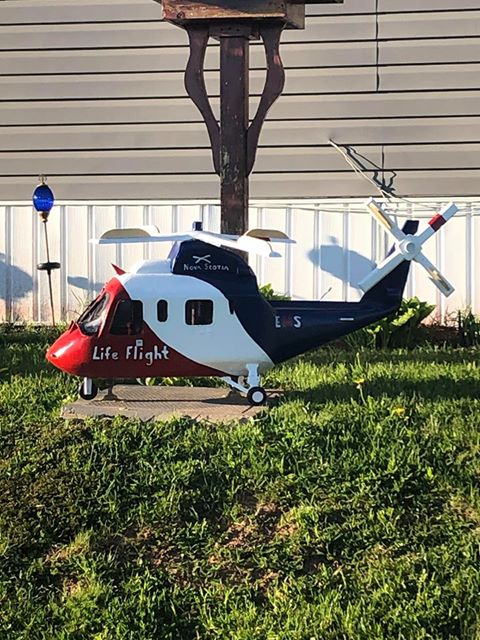 EHS_NS's tweet photo. Spotted in Amherst this #ParamedicServicesWeek! Thanks to Kurtis for sending along the photo. And thanks to whoever created this wonderful work of art! #EHSLifeFlight #PSWeek https://t.co/NHd9EmYSy6