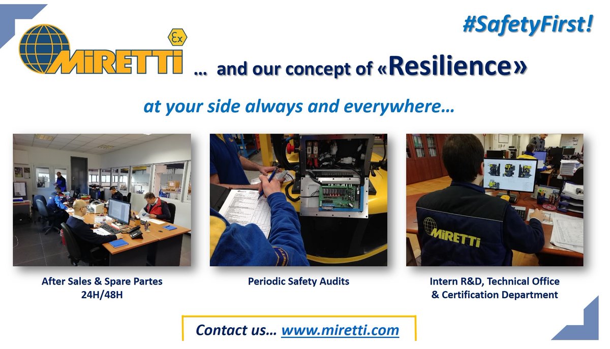 Ex_Protections's tweet image. #Safety is the motivation that drives us to move forward!
Miretti Group is always available for its customers. We keep on doing our best to guarantee safety and the best service you deserve… even despite this difficult historical period!
#SafetyFirst!  #Atex #ExplosionProtection