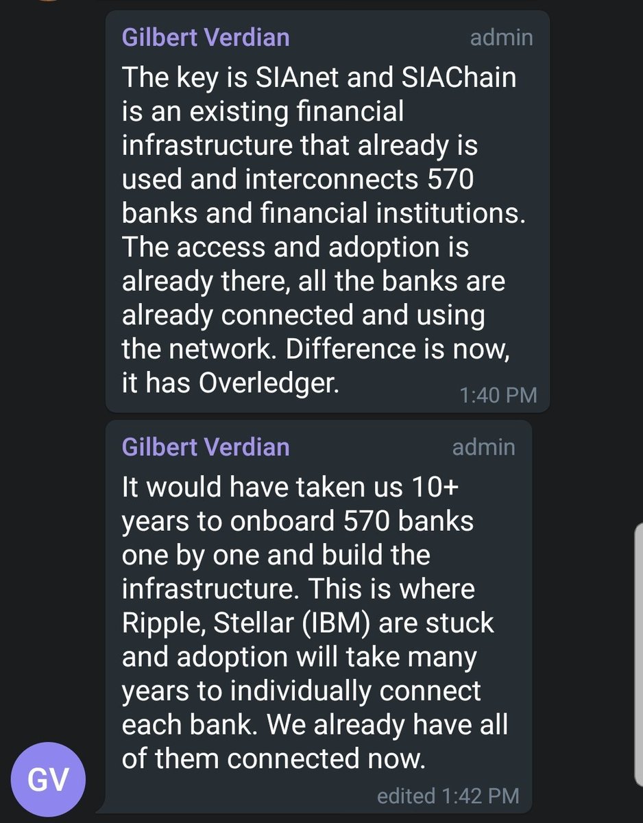 12/ SIA’s clients, including 580 banks. Altough no update has been given in about a year, this is totally normal in the enterprise world. Heavy due diligence were done by SIA before announcing this partnership, and Gilbert has stated multiple times the work is still on-going.