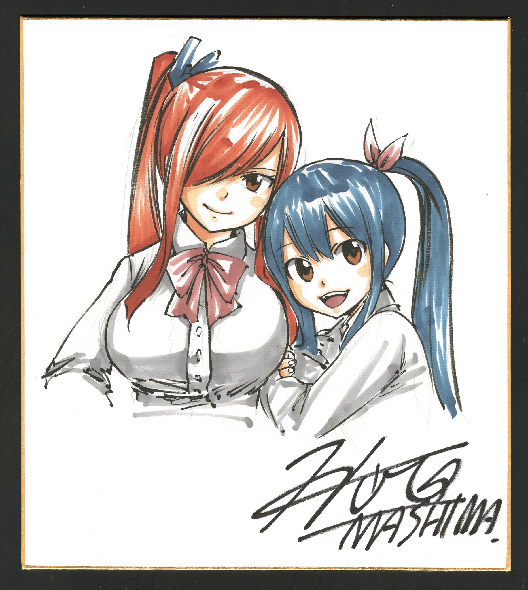 真島ヒロ担当 先日募集した 真島先生にイラストをリクエスト企画 で真島先生が描いたイラストを特別公開 第2弾です ポニーテールのエルザ ウェンディ ウェンディのポニテ 珍しくて尊い 当選者様 おめでとうございます T Co
