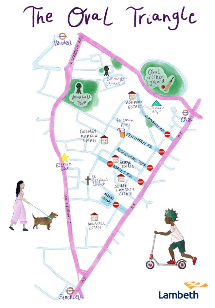We can't wait 😲

Can it really be happening? 😆

Our Oval Triangle is about to become a Low Traffic Neighbourhood!

✅Yes to: 

🚶🏾‍♀️Walking
🛴Scooting
🚲Cycling

⛔️No to: 

🐀Rat-running traffic
💀Air pollution
💔Road danger

#ovaltriangleLTN