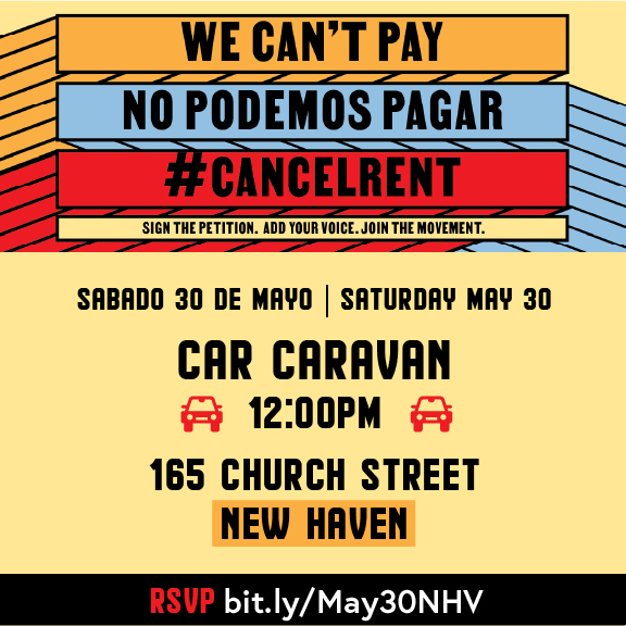 #CANCELRENT #CARCARAVAN

💥A third Caravan has been added in Danbury💥

TOMORROW attach signs or banners safely to your car to spread the #CancelTheRents message 

🚗 NEW HAVEN:ow.ly/gaHb50zSqen
🚗 HARTFORD:ow.ly/xABN50zSoD6
🚗 DANBURY: ow.ly/AwkO50zTyOg