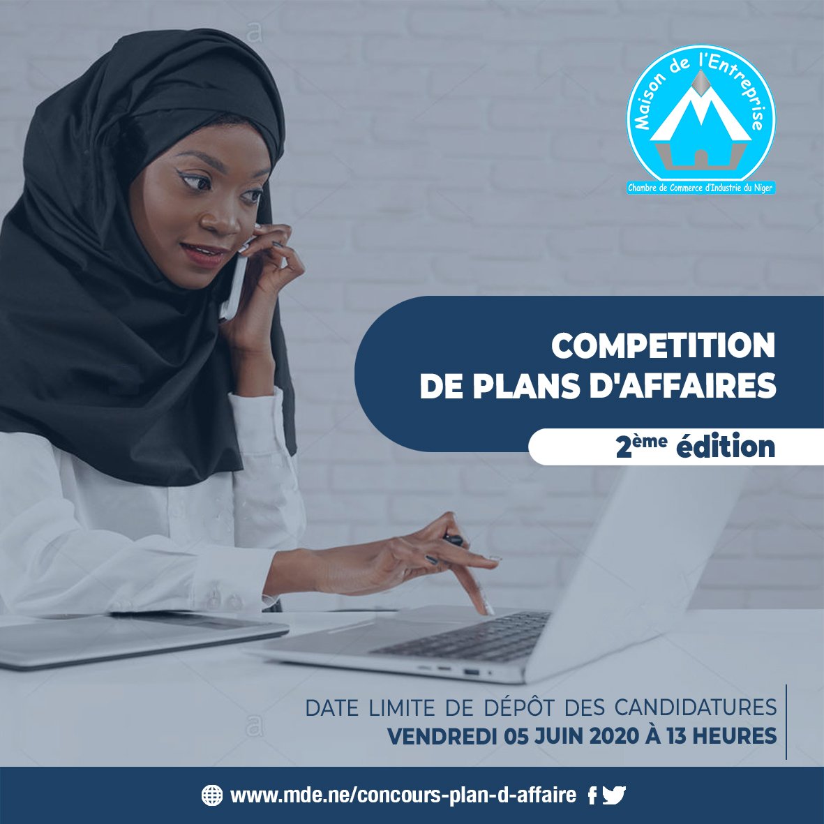 Vite envoyez-nous votre candidature à la #CPA2020 à cpaniger2020@gmail.com. Date limite de dépôt des candidatures : vendredi 5 Juin 2020 à 13H. 
Formulaire de candidature et conditions générales de participation à télécharger ici 👉🏼 mde.ne/concours-plan-…

#Entreprenariat