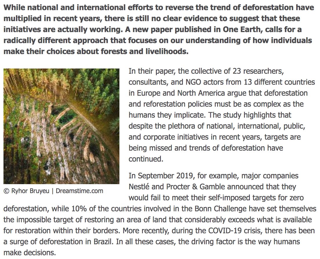 ISETInt's tweet image. Why are we still failing to stop #deforestation? Check out this article by @IIASAVienna to get an overview of a new paper that explores ways to understand our choices as human beings towards forests and livelihoods. ow.ly/oZIJ50zTetl #humanchoice #climatechange
