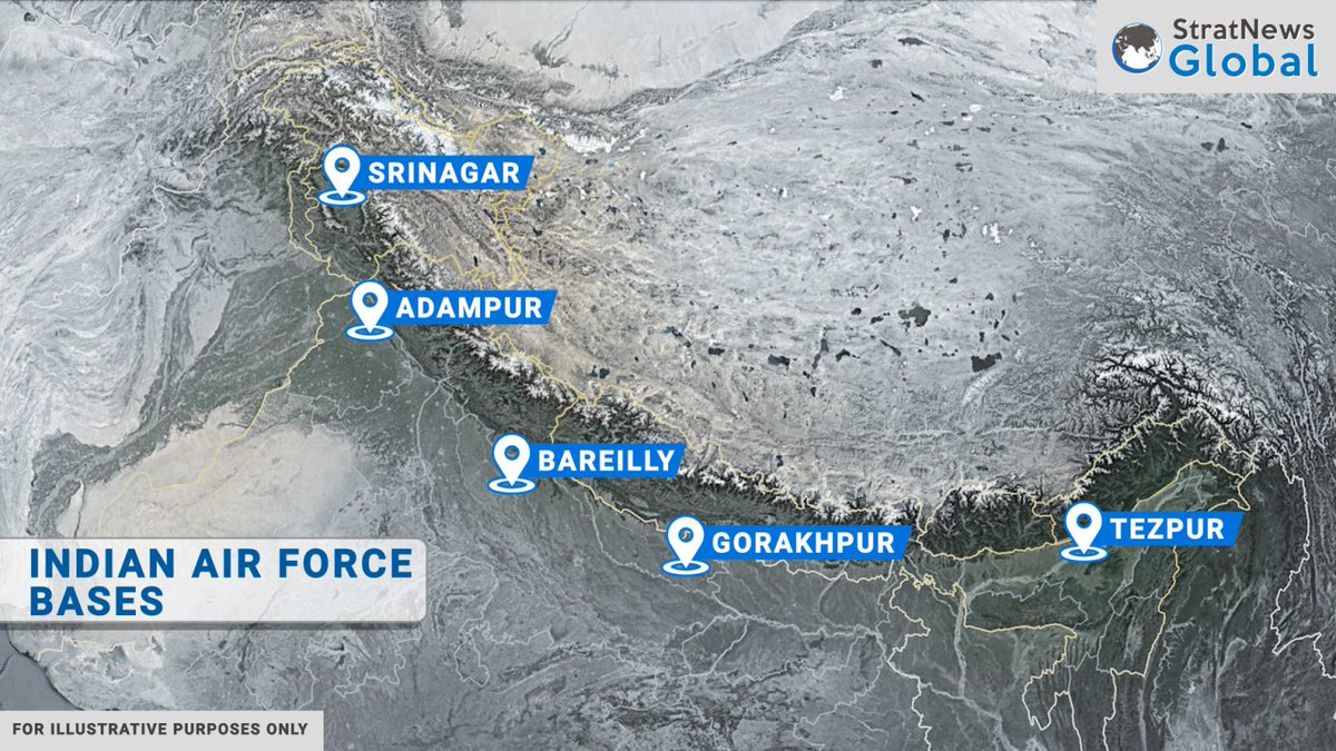 The Indian Air Force has about 270 fighters and 68 ground attack aircraft spread across western, central and eastern air commands. There are 10 airbases including Srinagar, Adampur, Tezpur, Bareilly and Gorakhpur. There are also 15 advanced landing grounds including 5 in Ladakh.