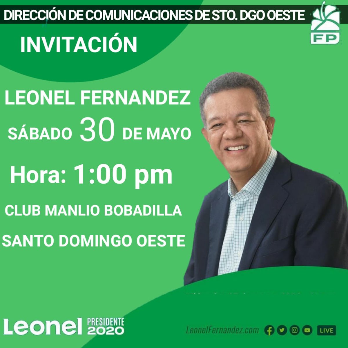 norisbelsdo's tweet photo. Viene el Presidente @LeonelFernandez a Santo Domingo Oeste!  #NorisbelDiputada #SDO #LeonelPresidente https://t.co/RK31m6OJBt