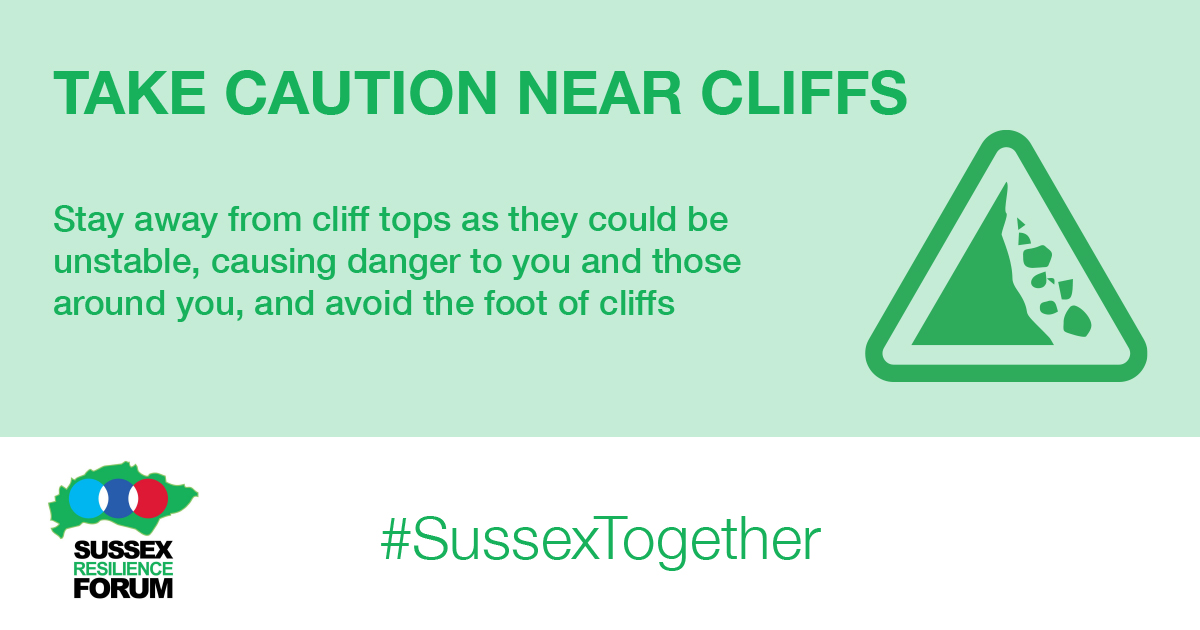 WSCCNews's tweet photo. It's going to be a hot weekend, so please stay safe if you're heading out and about ☀️

⚠️ Avoid cliff tops as they could be unstable
↔️ Stay 2m from others if possible
🌊 Be careful by the sea - not all beaches have lifeguards

#SussexTogether https://t.co/7cNLOPWo5p