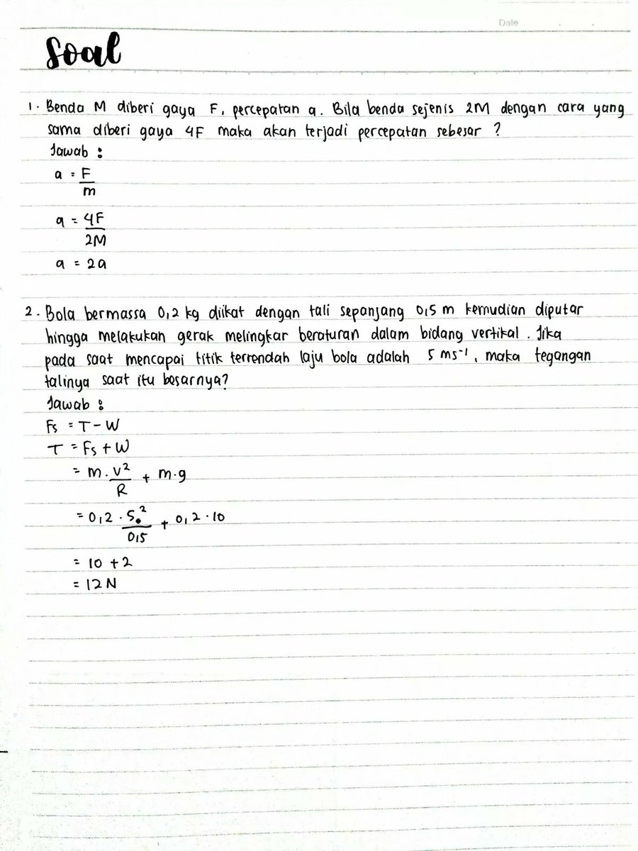 Contoh Soal Fisika Kelas 10 Tentang Hukum Newton