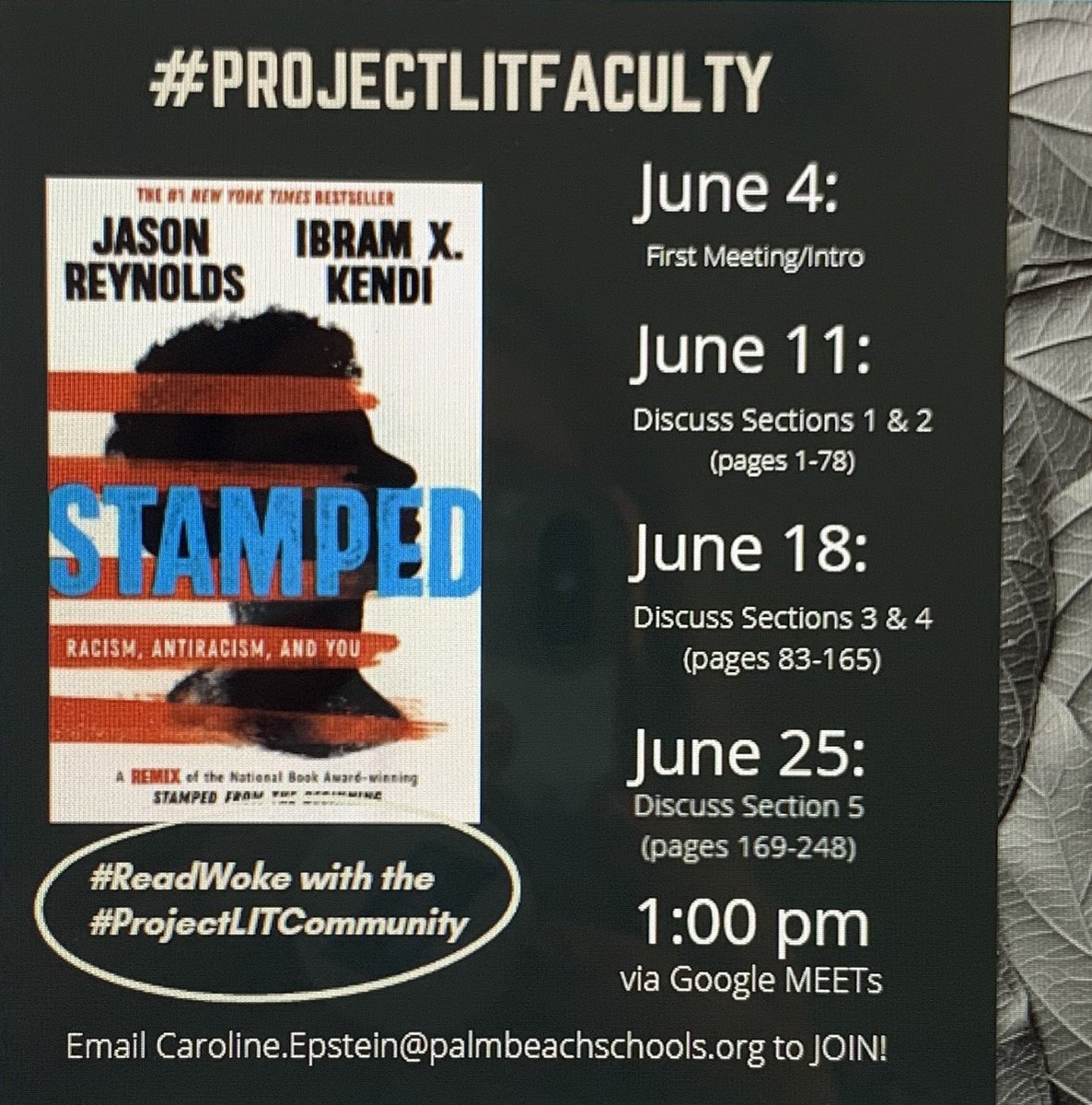 EpsteinCaroline's tweet photo. In fact, we’re doing it! Let’s talk about Racism, AntiRacism &amp; YOU. The time is NOW! @pbcsd @BinksForestES @emapbc @LibraryCurrent @cicelythegreat @bfesfinearts #readwoke @JasonReynolds83 @DrIbram #ProjectLITCommunity #PBCSDVirtualSchoolLibrary thank you @WCHS_Librarian https://t.co/cucuFtsVwj