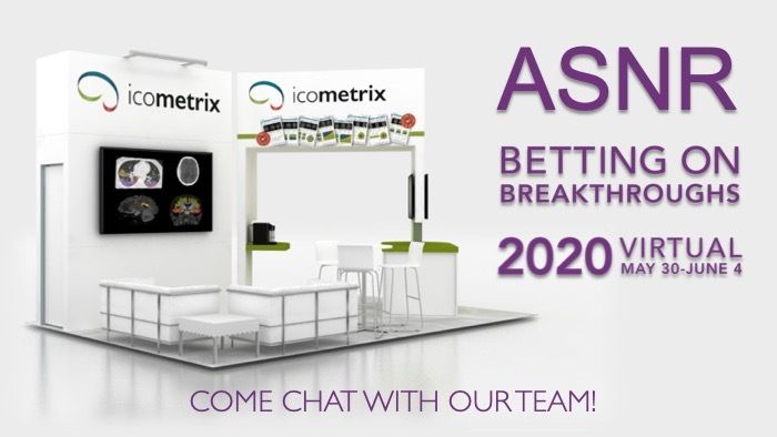 icometrix's tweet image. Visit our virtual booth at #ASNR20! Chat with Eline, Eshwar, Ashlesha and Nigel from the #icometrix team, about volumetrics and quantification on #MRI and #CT with #icobrain and #icolung. Betting on breakthroughs in #NeuroRad #BrainAI #RadAI @TheASNR