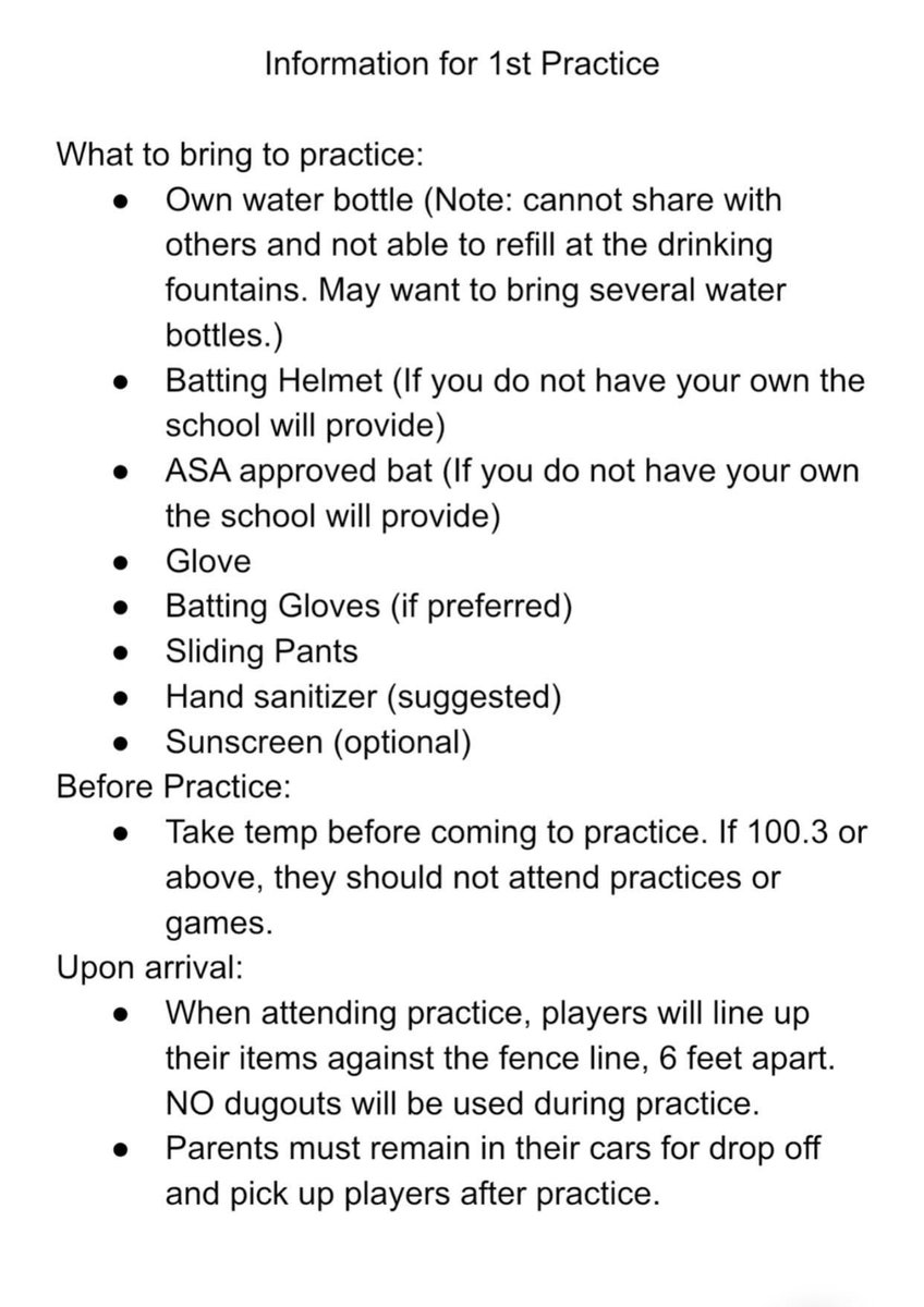 Crestwood_SB's tweet photo. Student-Athletes,

Here are a few things to keep in mind for practice on Monday. It is also a good idea to make sure that you are up and moving around in the days leading up to prac.
Weekend activity challenge:
🥎 jog a mile
💪🏼 50 sit ups
🥎25 push ups 

We are excited to see you https://t.co/3wj6jZ7gYf