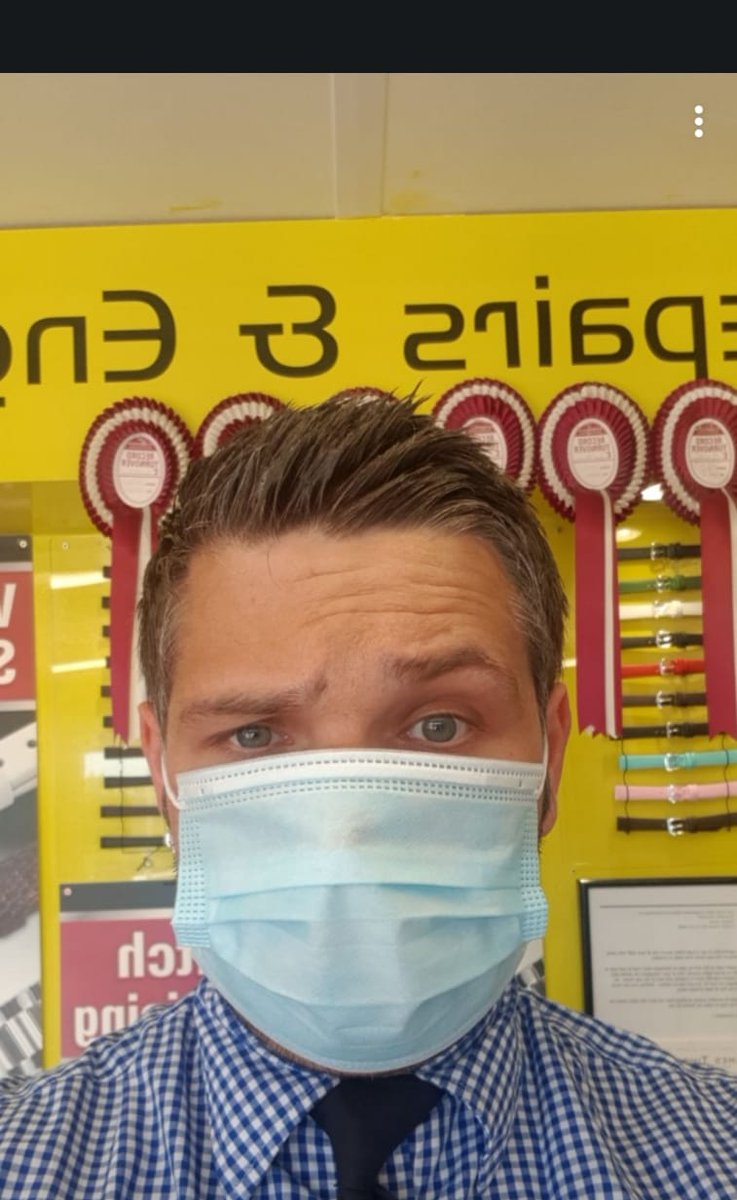 GazzGt's tweet photo. First day back. Very hot. But very safe.. lots of Covid protecting measures in action to help keep colleagues and customers safe. Excited to resign as a temporary teacher though! 👍  @JamesTCobbler @jamesarnold8989 https://t.co/wAVvD95YBy