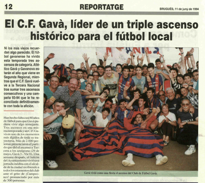 havokcfgava's tweet photo. Tal dia com avui de 1994 el #Gavà aconseguia l'ASCENS a #3div5 guanyant per 3-0 (Ferrer -2-, @solanasJordi) a Can Tintorer la @UEVic_ ! https://t.co/iiTRXvQOBv