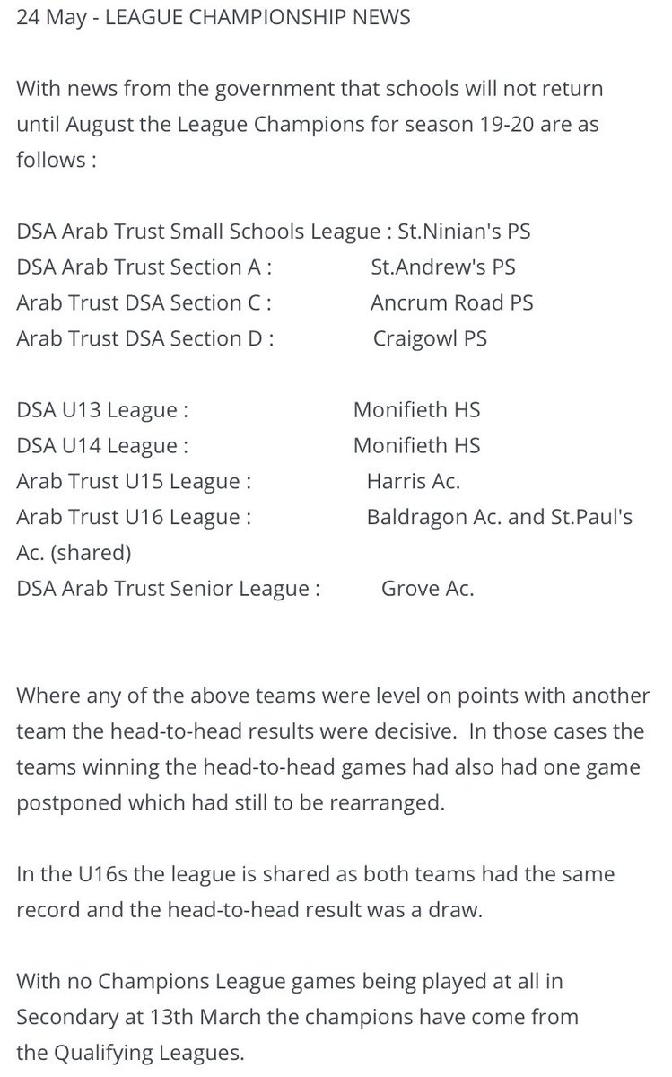 HarrisAcademyFC's tweet photo. U15 LEAGUE CHAMPIONS!

Congrats to our U15 @harrisacdundee team who have been crowned league champions! 

Unfortunate ending to the season for our U16 &amp; U18 teams - both sitting within 3 points of the leaders in their leagues! 

Well done to all our teams this year ⚽️ https://t.co/sCMESSm2oq