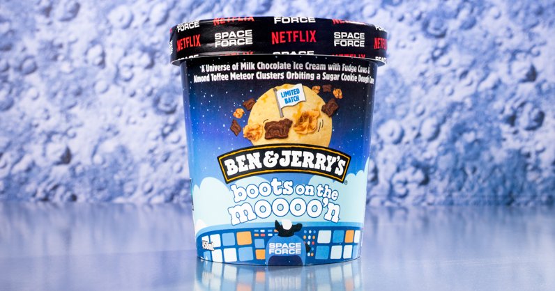 From total space dominance to total pint dominance, we’ve got you covered. Dig in to Boots On The Moooo'n while you watch the new @netflix series @realspaceforce streaming now only on Netflix! Learn more: benjerrys.co/3eo8c7J