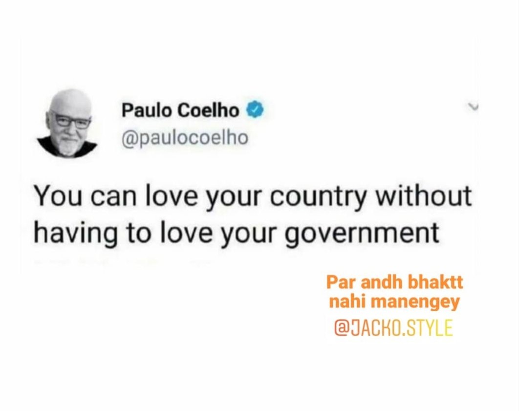 JackkoStyle's tweet image. #AndhBhakt nahi maanegey 🤣
@paulocoelho 
@007AliSohrab