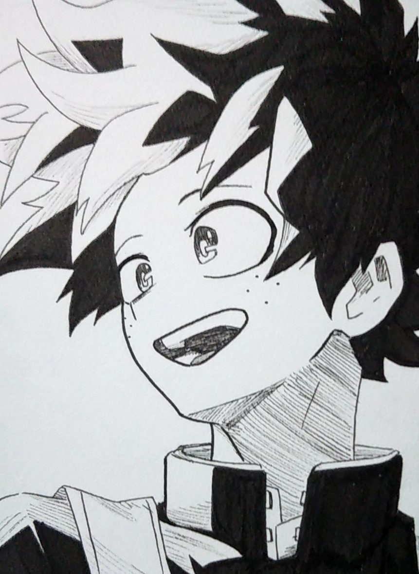 出久 出久描きました 出久可愛いな ヒロアカ 緑谷出久 模写 モブの漫画