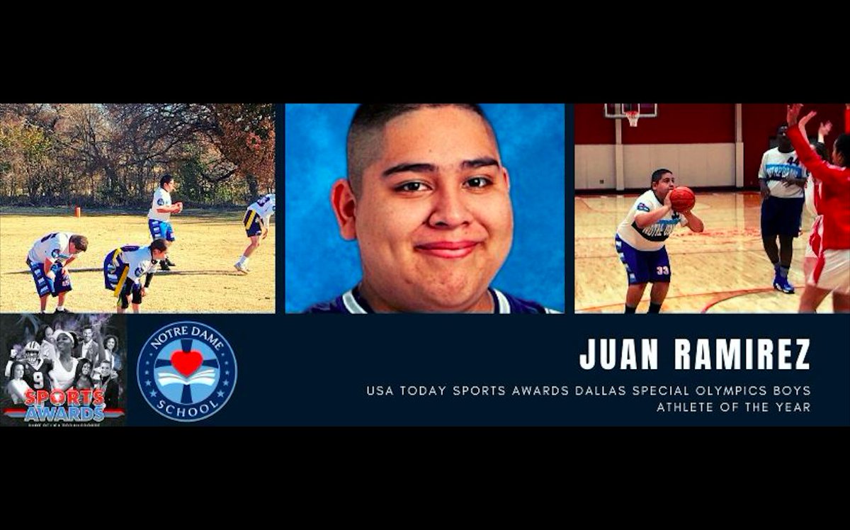 So proud and excited to celebrate Notre Dame School of Dallas student Juan Ramirez for being named <a href="/USATODAY/">USA TODAY</a> Dallas Sports Awards Special Olympics Boys Athlete of the Year!
<a href="/hssportsawards/">USA TODAY High School Sports Awards</a> will be broadcast live online at 6 PM on June 18th. More details at sportsawards.usatoday.com/events/dallas/