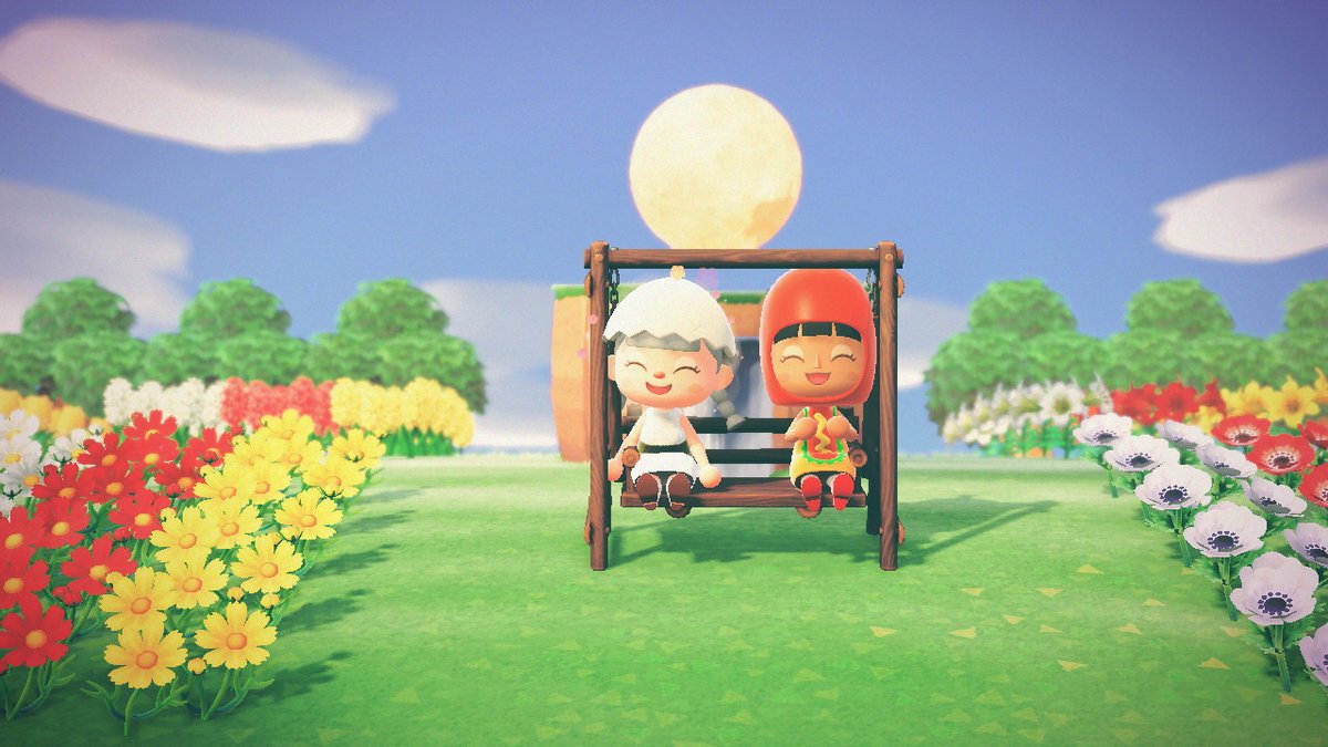 aacnhsol's tweet photo. me n my gf in a little flower field #AnimalCrossing #ACNH #NintendoSwitch https://t.co/LiymjJECkr