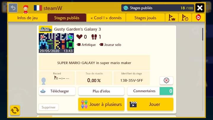 MGN59458663's tweet photo. @SMM2_Fr J'ai fait un niveau Super Mario Galaxy, Gusty Garden's Galaxy #SuperMarioMaker2 Level id: 13B-35V-SFF Je peux vous dire qu'on se sent vraiment vraiment dans Mario Galaxy dans ce niveau😊 vous ne serez pas déçu https://t.co/TQ6G2dlH0U