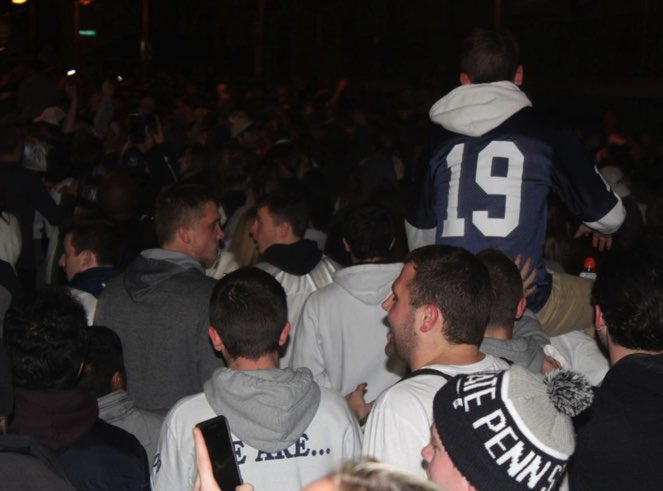 December 3, 2016Penn Staters riot once again, to after beating Wisconsin and decide to riot and loot the streets ONCE AGAIN, doing their usual bull shit causing $12,000 in property damages. AGAIN FOR NO REASONNNNNNNNNNNN.