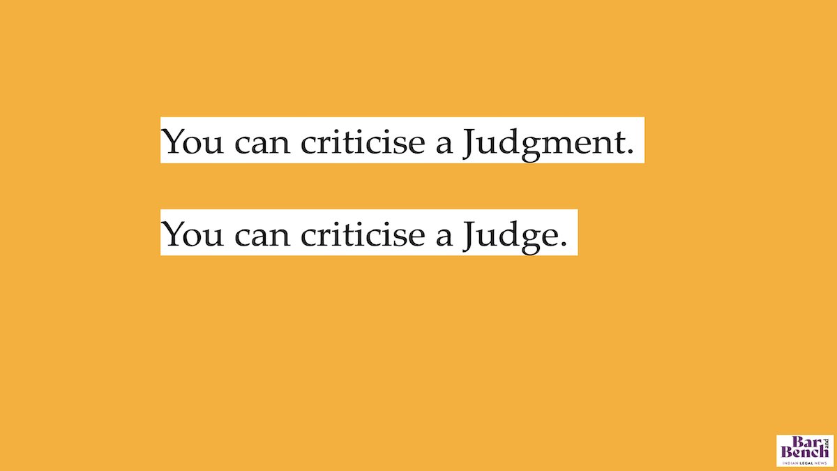 You can criticise a Judgment. You can criticise a Judge. - Harish Salve