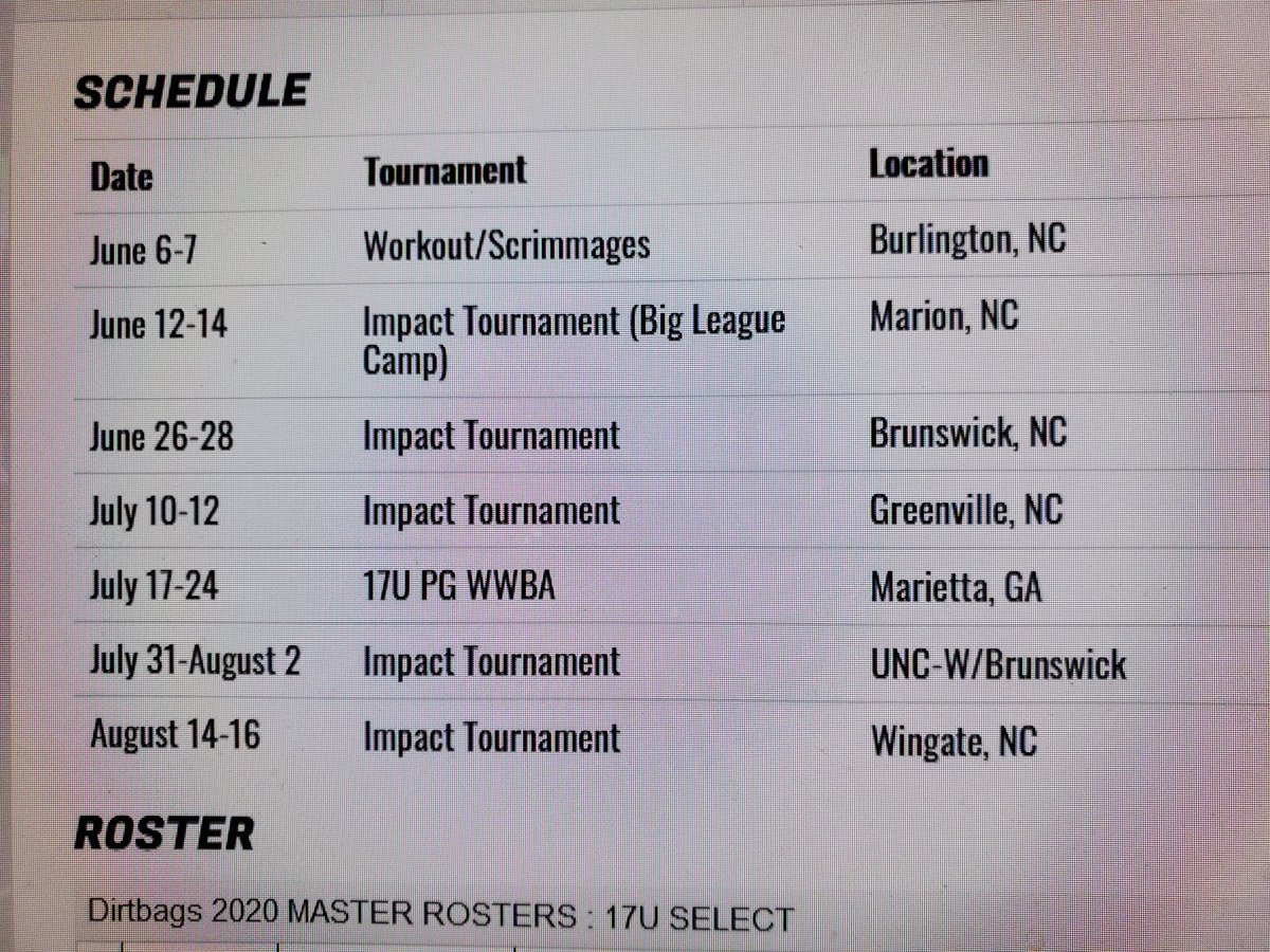 I am excited to play some baseball this summer!   I will be playing with the Dirtbags 17u Select team.
