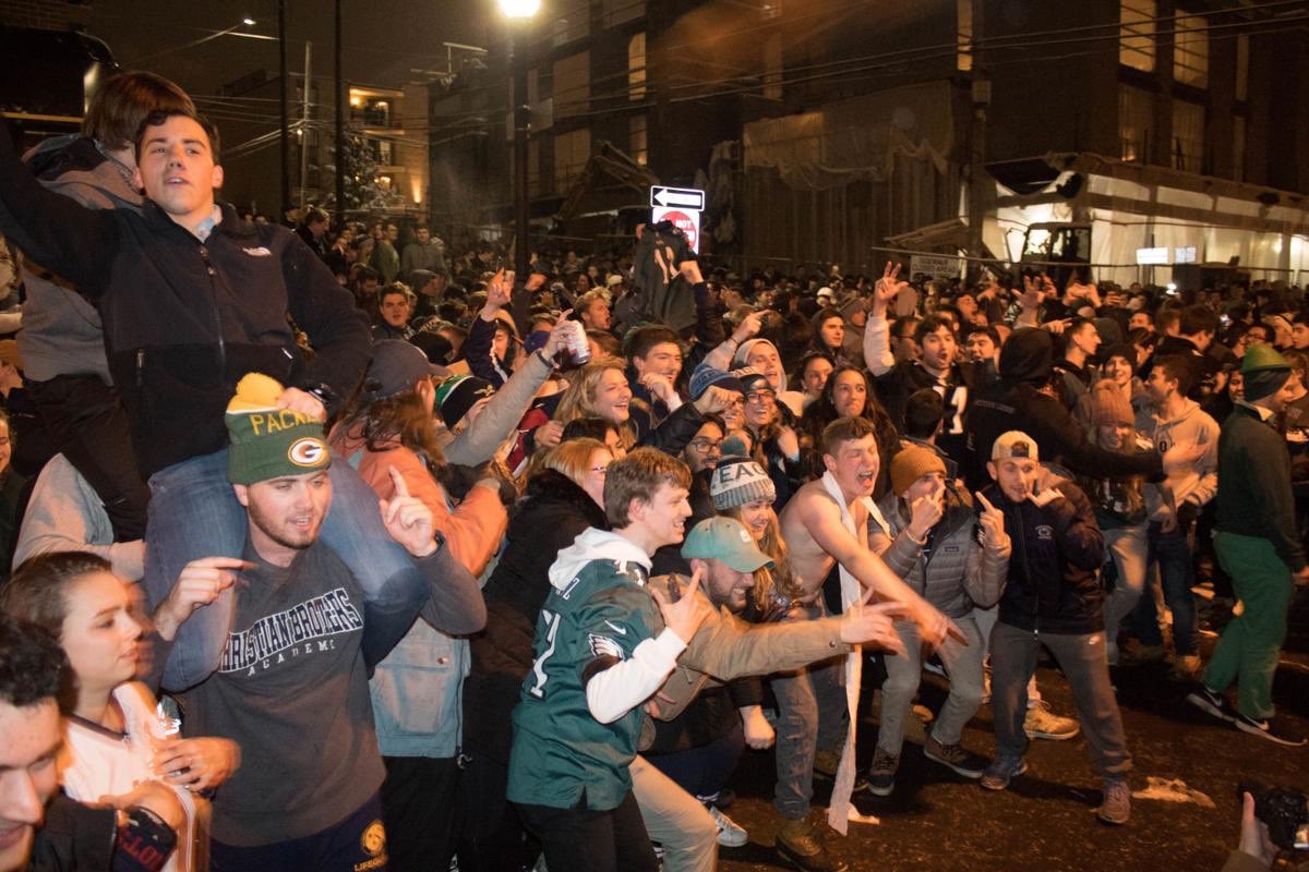 Can you believe we are not done yet? February 4, 2018.These lack so much control, they riot and loot over a team that’s not even theres!! THOUSANDS of students AGAIN gather on beaver ave to riot and loot over the eagles win.  @NationalGuard   WHAT MORE DO YOU NEED TO PULL UP