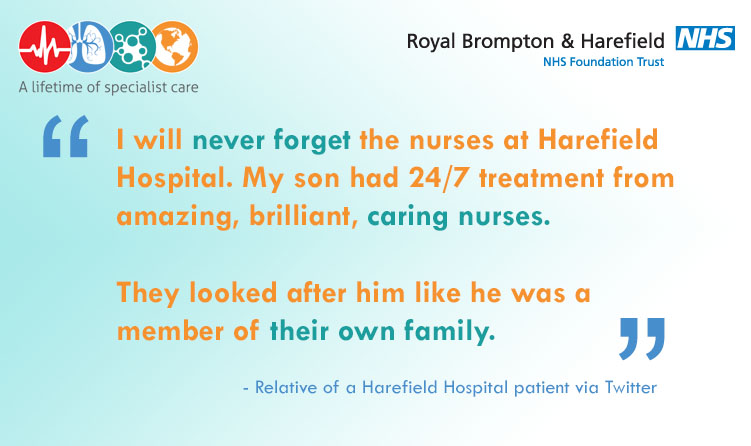RBandH's tweet photo. Quote of the week: thank you to our Harefield Hospital nurses for providing outstanding, compassionate care. Do you have some feedback of your own? You can share it here: https://t.co/sm8yRuKudZ #EveryPatientMatters https://t.co/b9CFDFRYb5