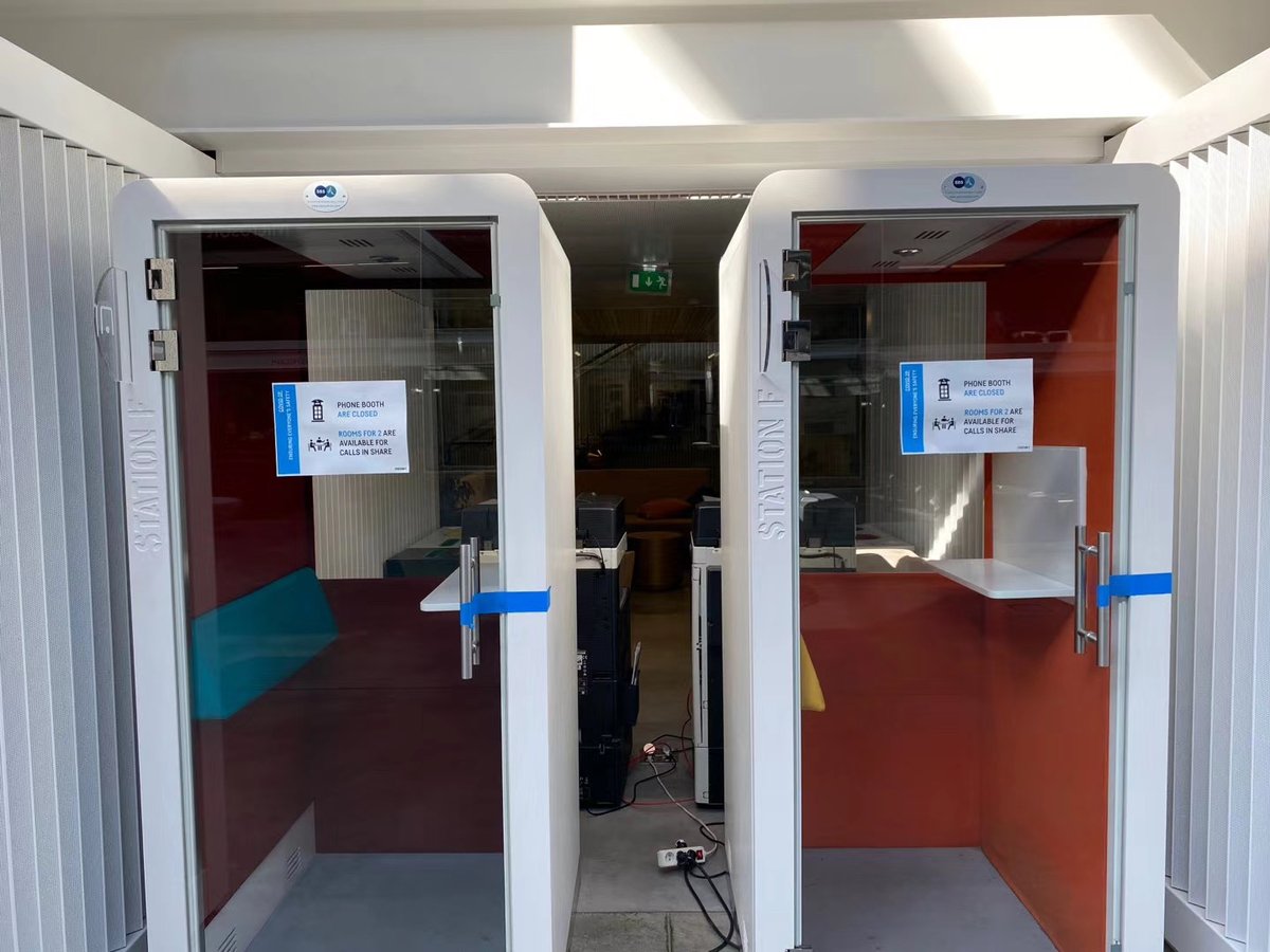 ouicrea's tweet photo. After several moths’ block down, we finally returned to the company. Station F was found less than 100 people. Various restrictions due to the epidemic were posted everywhere.😷 https://t.co/aJmvsGTuxA