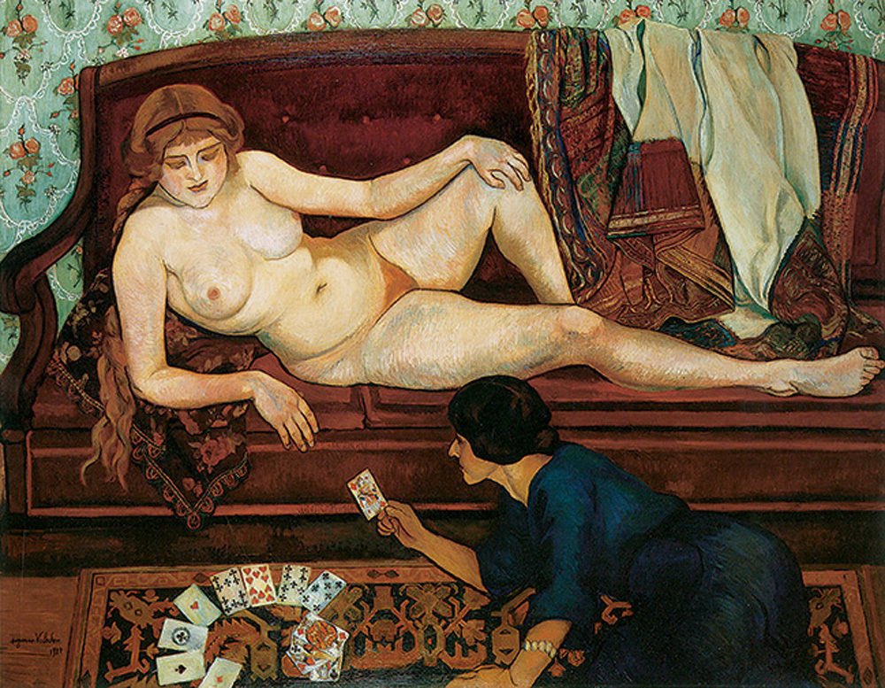 Valadon began painting full-time in 1896. Initially, she painted still life, but she became famous for her paintings of female nudes. She didn’t paint idealised female bodies like other artists. Her work was considered very shocking at the time - but she wasn’t done yet