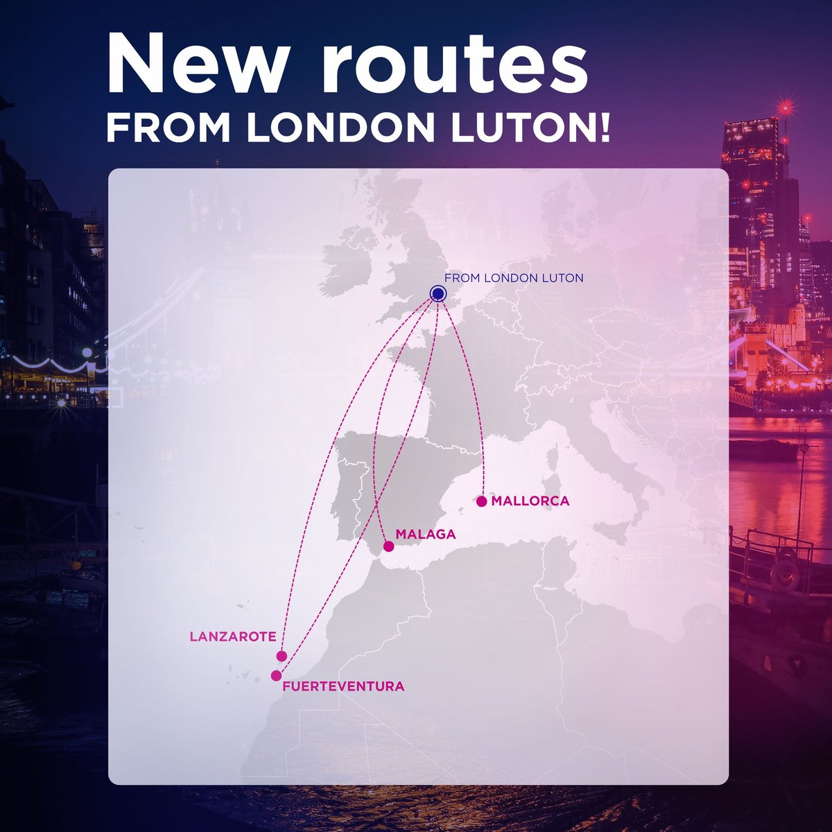 FlyerLifestyle's tweet photo. 🟣✈️

🇮🇹 21 routes au départ de Milan Malpensa
🇬🇧 4 nouvelles routes au départ de Londres Luton 

#WizzAir AvGeek https://t.co/GyjKw5THND