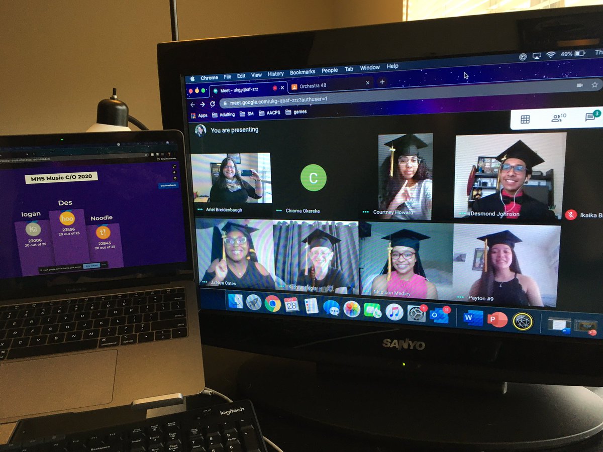 Last night musicians of the class of 2020 met for our virtual awards night! 
We celebrated each of our 17 band &amp; orchestra srs, revealed our award winners, and played a C/O 2020 trivia Kahoot! 
Look out for a video honoring all of our musical seniors! 
<a href="/FredlriversF/">Dr. Frederick Rivers</a> #AACPSAwesome