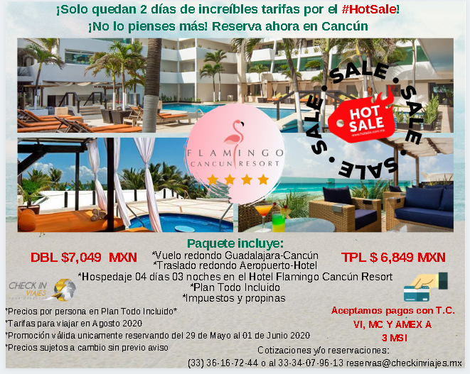 Checkinviajesmx's tweet photo. ¡¡Es momento de reservar con Check in viajes y #Hotsale!! https://t.co/DDnvE6zmjE