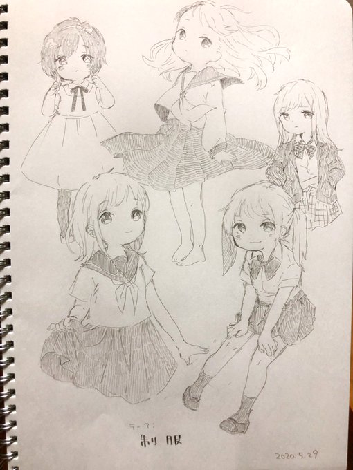 きょうのいちまい
何もなしに描くと何もでてこないのでテーマをきめることにしました
今日のテーマは制服 
