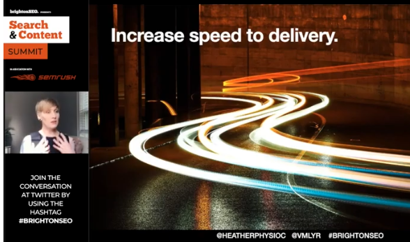 semrush's tweet photo. Benefits of a collective culture & team crowd sourcing:
- uses the strengths of the many
- can shift work up & down depending on workload
- gets more done faster
- reinforces great ideas
@HeatherPhysioc #brightonSEO #SearchAndContentSummit https://t.co/aL4kYESUlA