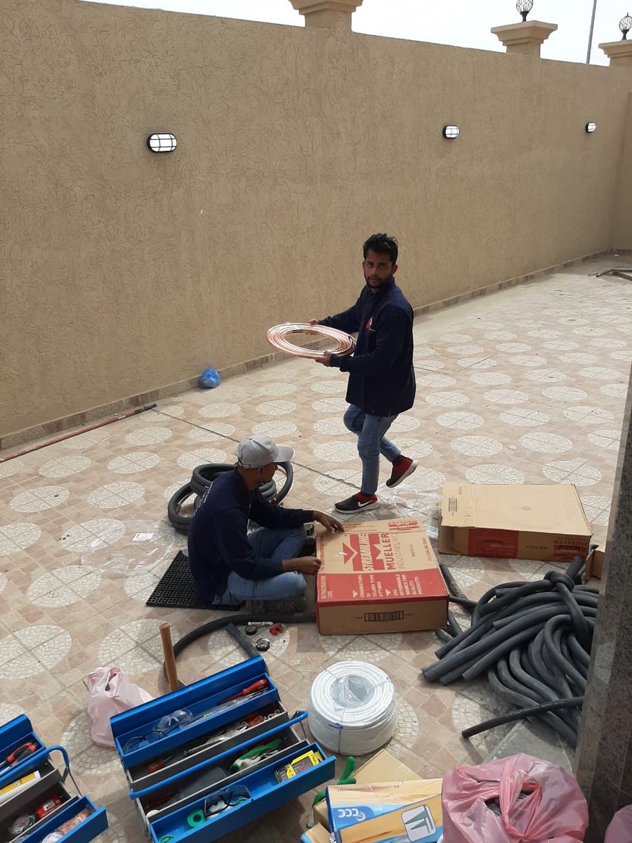 ProjectsCorner's tweet image. تركيب مواسير النحاس مع العوازل لـ احد زبائننا الكرام في حي الضاحية بالدمام
