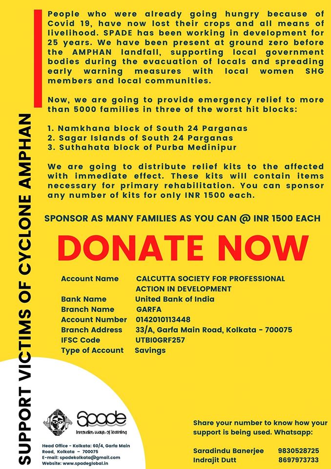 indrajitdutt's tweet image. Need everyone’s monetary help for relief of AMPHAN victims of Bengal.