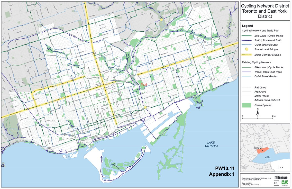 JaredKolb's tweet image. 2/ Take the 2016 bike plan, a multi-year study produced by city staff. While there were notable gaps, the plan proposed a city-wide #MinimumGrid along major corridors, along with a significant increase in infrastructure funding.