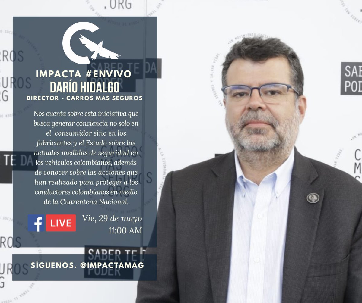 dhidalgo65's tweet photo. Hablamos de #CarrosMásSeguros
Con Impacta @impactamag
29 de Mayo 11 AM
Facebook Live https://t.co/56NhtJDQ3a
#SaberTeDaPoder https://t.co/nXcgO11FTK