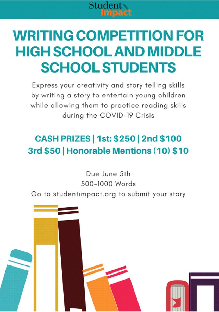 NewJerseyDOE's tweet photo. Attention High School and Middle School Students!
Express your creativity and storytelling skills by writing a story to entertain young children while allowing them to practice reading skills during the COVID-19 Crisis.
Go to https://t.co/Yif8fh5W42 to submit your story! https://t.co/dlS227imYp