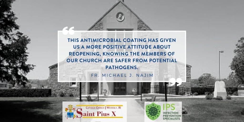 system4ips's tweet image. Join @stpiusxri as they reopen this weekend with the help of #antimicrobialcoatings, providing invaluable protection for the members of their church.
#reopenri #rhodeisland #reopenchurch #ipsdefense #westerlyri