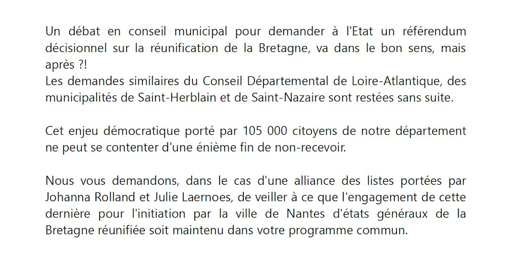 Municipales #Nantes :
<a href="/RonanDantec/">Ronan Dantec</a> <a href="/UDB44/">UDB Loire-Atlantique (compte inactif)</a> : ne nous faites pas une "Grosvalet" !