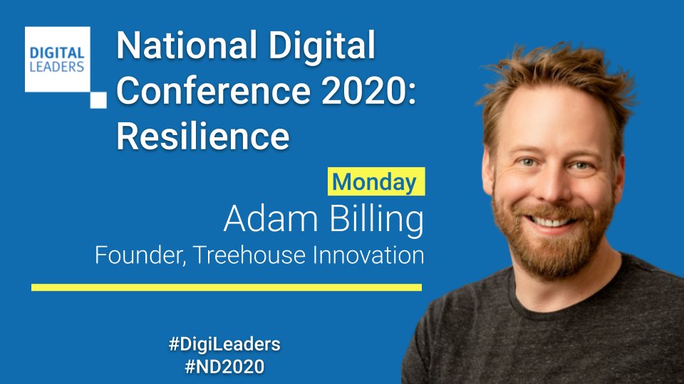 DigiLeaders's tweet photo. We're excited to welcome @AdamBilling, Founder of @TreehouseInnov, as a speaker at #ND2020 this year. Adam will be speaking about 'Innovating in an unsteady state' on day 1 of the conference. You can find out more and sign up here 👉  https://t.co/auQrzixLIV 

#DigiLeaders https://t.co/AxLX6xWLU8